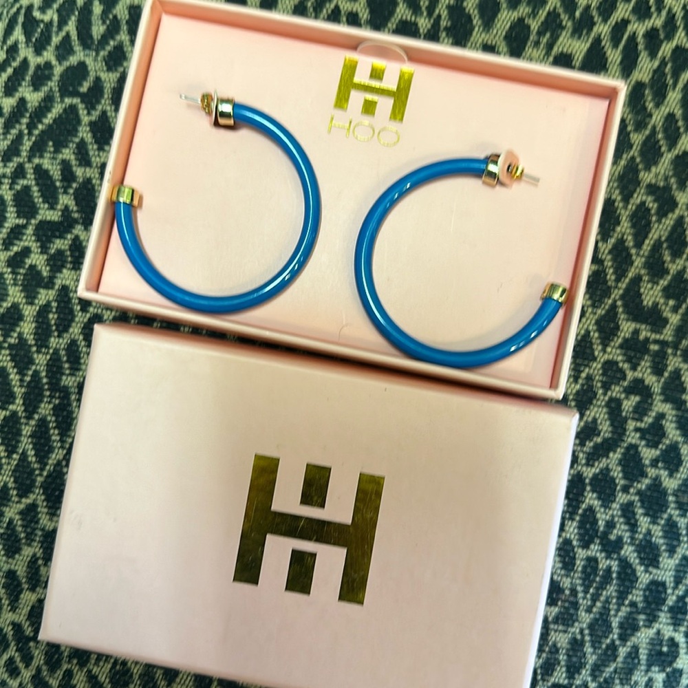 Hoo - large true blue hoops - new
